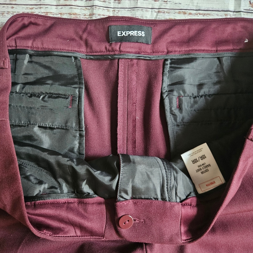 Express Editor Barely Boot Pants Stretch Low Rise… - image 5